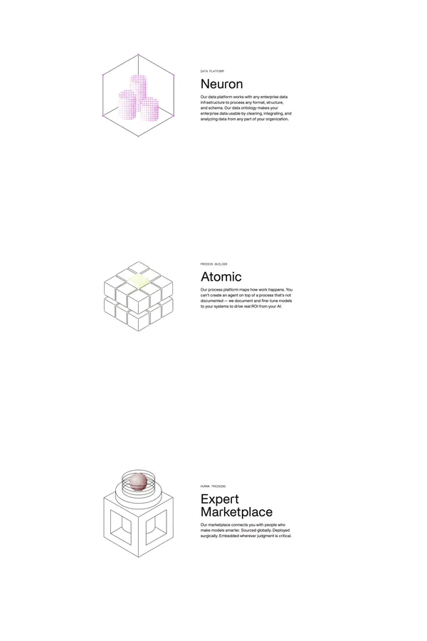 AI Software for Labs and Enterprise | Invisible Technologies - Landing design inspiration