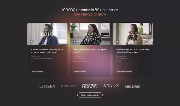 Marketing Automation Platform for Email, SMS & Push | Klaviyo - Landing design inspiration