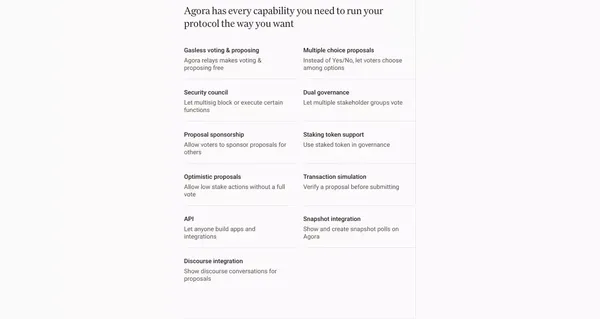 Agora: The onchain governance company - Landing design inspiration