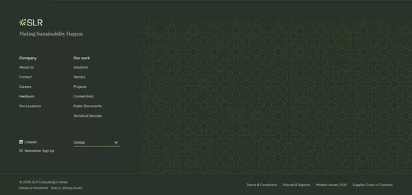 Global Leaders in Sustainability Solutions | SLR Consulting - Landing design inspiration