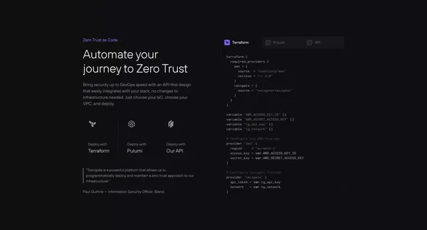 Twingate: It's time to ditch your VPN - Landing design inspiration