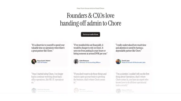 Chore | Free yourself from Admin - Landing design inspiration