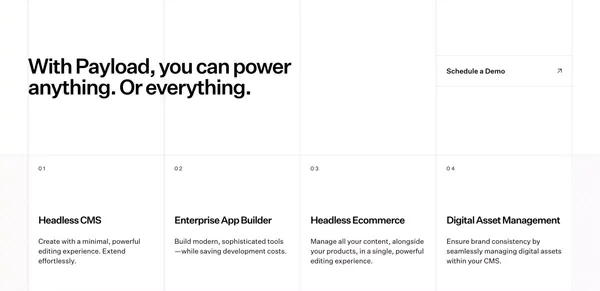 Payload: The fastest growing open-source headless CMS - Landing design inspiration