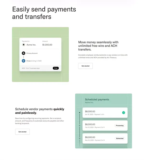 Empowering startups with a better banking experience | Arc - Landing design inspiration