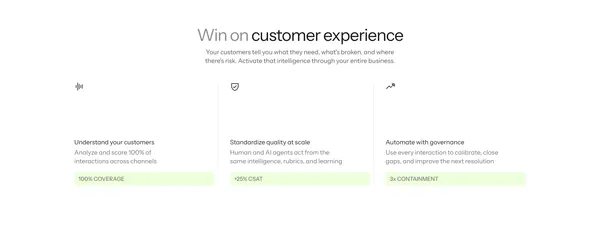 AI + human intelligence through the full customer journey | Level AI - Landing design inspiration