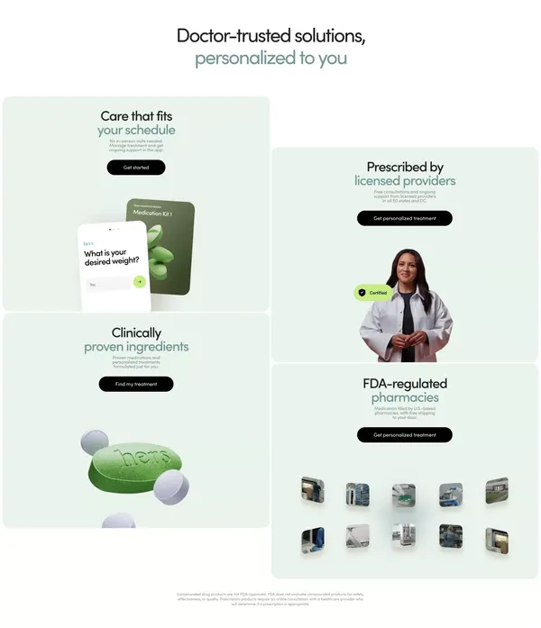 Hers for Women's Health | hers - Landing design inspiration