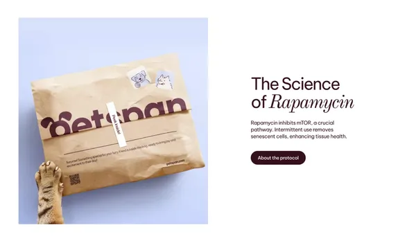 Rapamycin for Cats and Dogs: Prescription Pet Longevity Solutions for a Healthier, Longer Life - Landing design inspiration