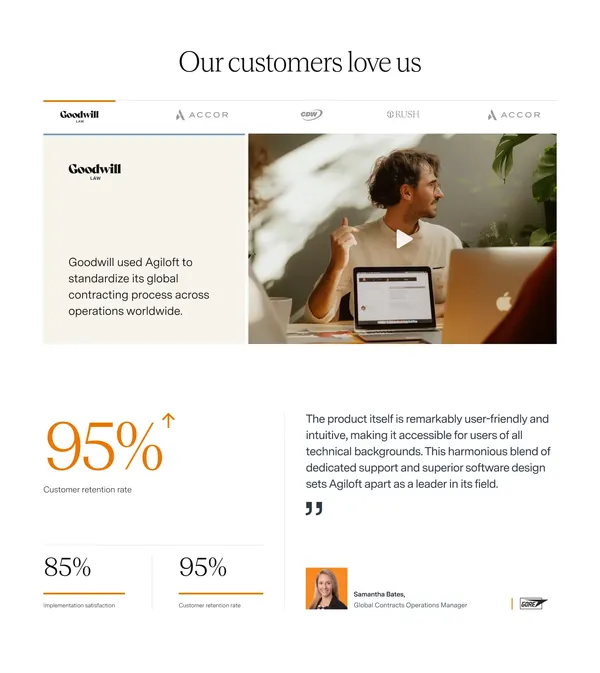 AI Contract Management & CLM Platform | Agiloft - Landing design inspiration