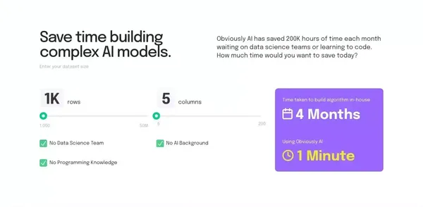 Data Science without Code | Obviously AI - Landing design inspiration
