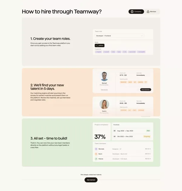 Teamway | The member-owned tech society - Landing design inspiration