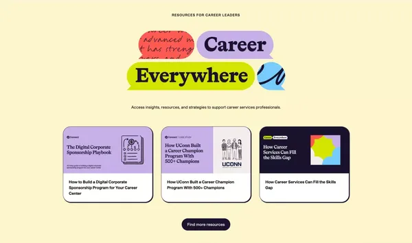 uConnect: The first ever all-in-one virtual career center platform - Landing design inspiration