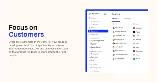 Cycle | Turn product feedback into customer love - Landing design inspiration
