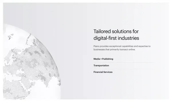Piano | Data-Driven Customer Engagement Solutions - Landing design inspiration