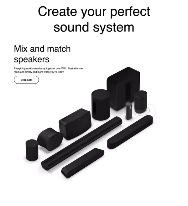 Sonos | Wireless Speakers and Home Sound Systems - Landing design inspiration