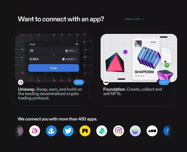 WalletConnect - Landing design inspiration