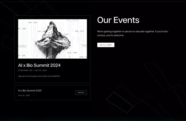 Decoding Bio - Landing design inspiration