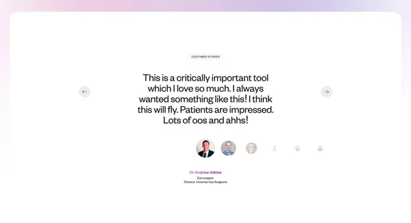 One Right Eye - Landing design inspiration