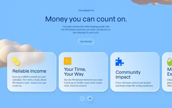 Rise Plasma | Earn More for Every Plasma Donation - Landing design inspiration