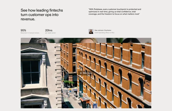 Rulebase — Revenue workforce for financial services - Landing design inspiration
