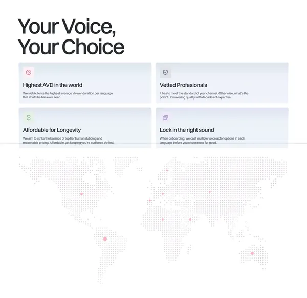 Human Voice Over - YouTube Dubbing Services - Landing design inspiration