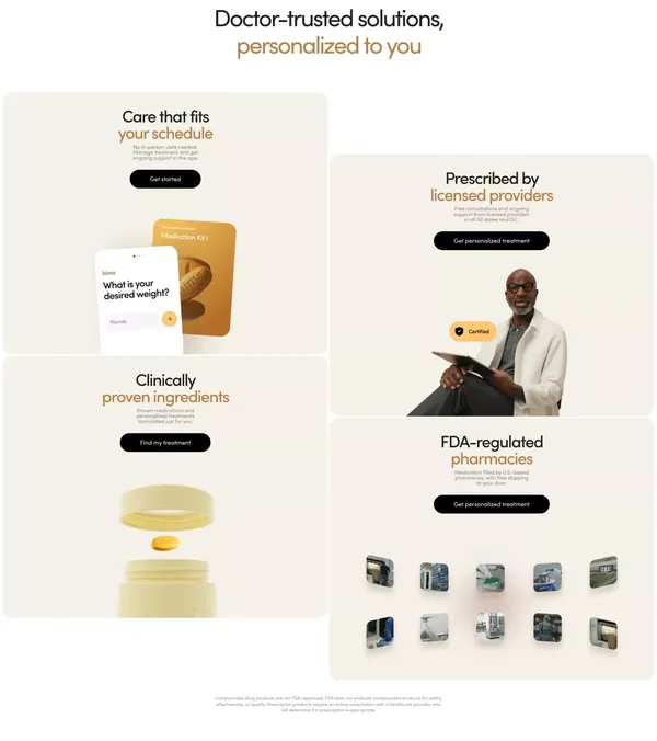 Telehealth for a healthy, handsome you | hims - Landing design inspiration