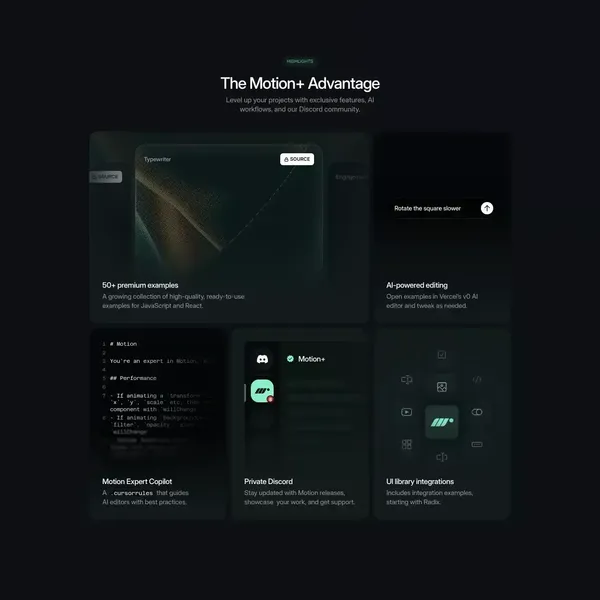 Motion+ — Level up your animations with the all-in membership - Landing design inspiration