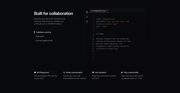 Mintlify — The documentation you want, effortlessly - Landing design inspiration