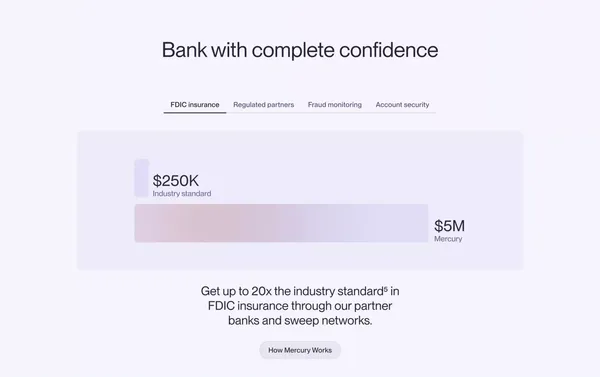 Online Business Banking For Startups & Personal Banking | Mercury - Landing design inspiration