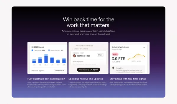 Span - AI-native engineering intelligence and automations - Landing design inspiration
