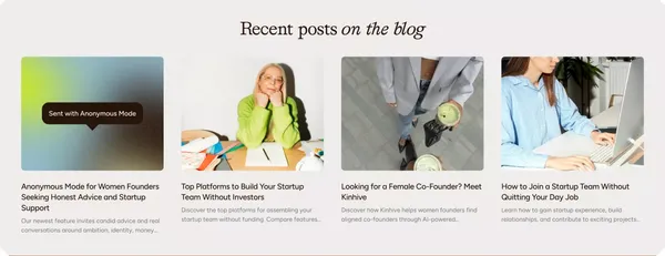 Female-Founder Team Matchmaking | Kinhive - Landing design inspiration