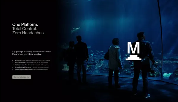 Muse – Museum Management Software - Landing design inspiration