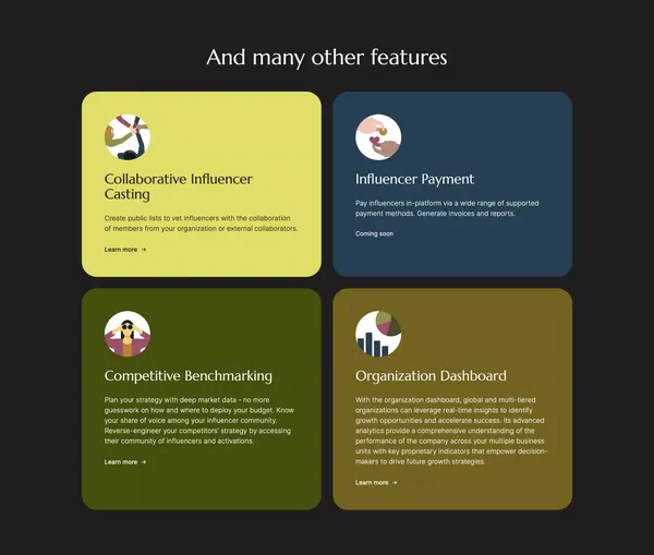 Grow the impact of your influencer community - Landing design inspiration