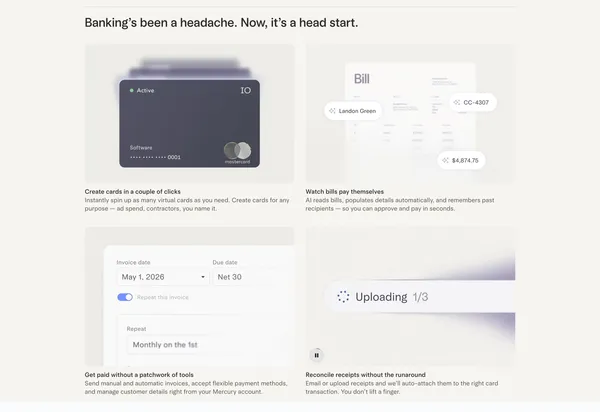 Online Business Banking For Startups, Small Businesses & Scaling Companies - Landing design inspiration