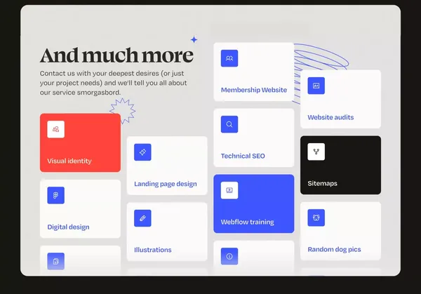 Webflix Studio | Supporting badass marketing teams with top-notch design and development. - Landing design inspiration