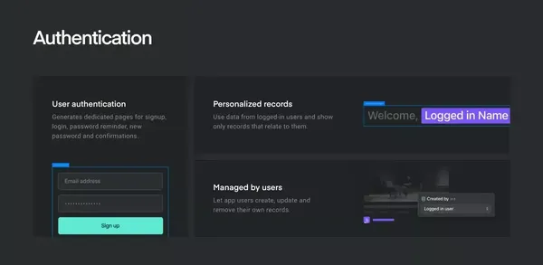 Visual development platform for designers and agencies - Ycode - Landing design inspiration