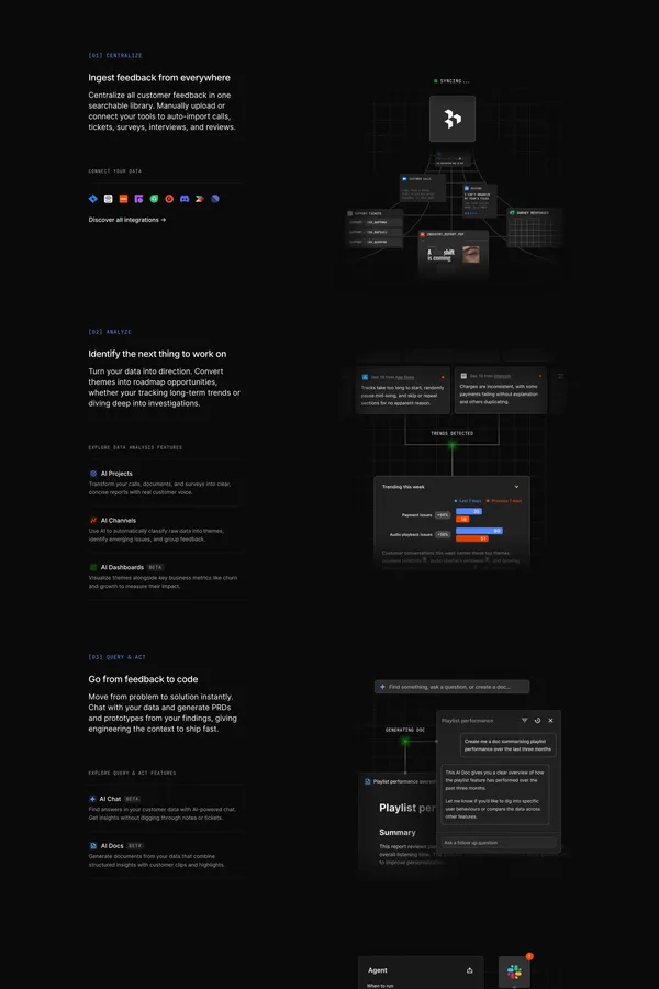 Dovetail | Customer Intelligence Platform - Landing design inspiration