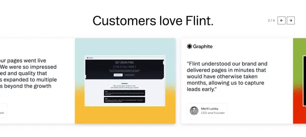 Flint | Autonomous websites. Launch landing pages fast. - Landing design inspiration