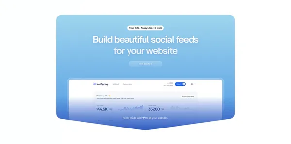 Social Feeds for Webflow, Framer, and HTML | FeedSpring - Landing design inspiration