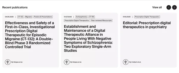 Click Therapeutics - Where Science Meets Software - Landing design inspiration