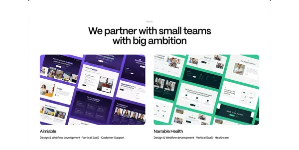 Two Hands | Webflow Design & Development Studio - Landing design inspiration