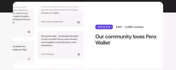 Pera Algo Wallet – Simply the best Algorand wallet. - Landing design inspiration