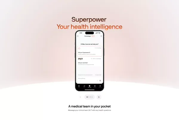 Superpower | Your New Health Intelligence - Landing design inspiration
