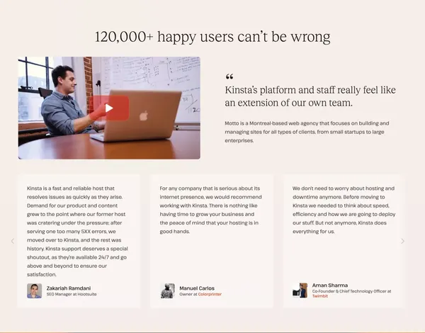 Kinsta® - The best home for modern WordPress sites - Landing design inspiration