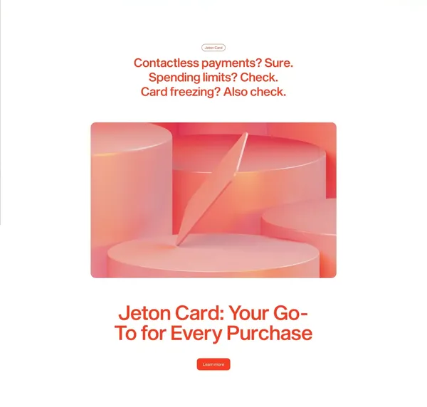 Jeton - Landing design inspiration