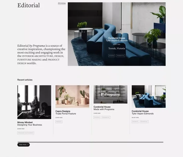Interior Designer & Architect Project Management Software - Programa - Landing design inspiration