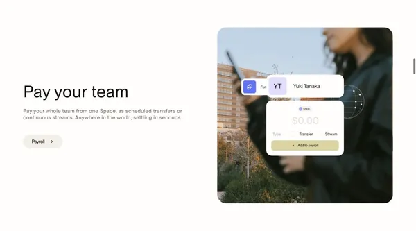Werk | Onchain Finance Platform for Invoicing & Payroll - Landing design inspiration