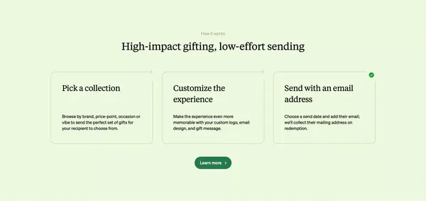 Loop & Tie * Choose Your Own Gift - Landing design inspiration
