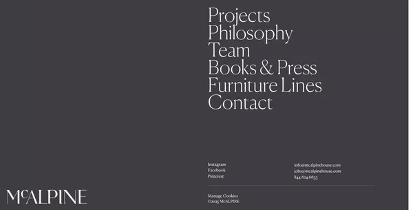 McALPINE - Portfolio design inspiration
