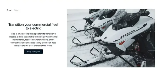 Taiga Motors | 100% Electric Powersport Vehicles - Landing design inspiration