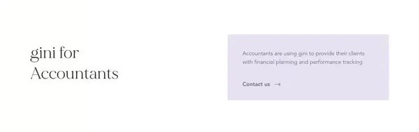 The Strategic Financial Planning Tool | gini - Landing design inspiration